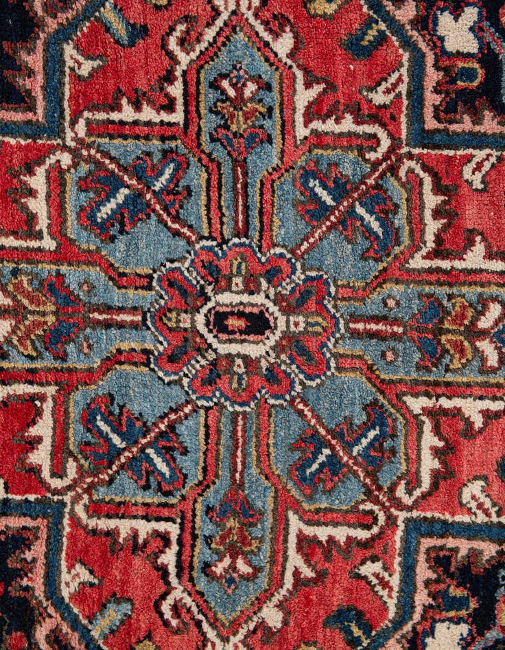 Detail image of 8' 1 x 10' 10  Hand Knotted Heriz Persian Wool Rug