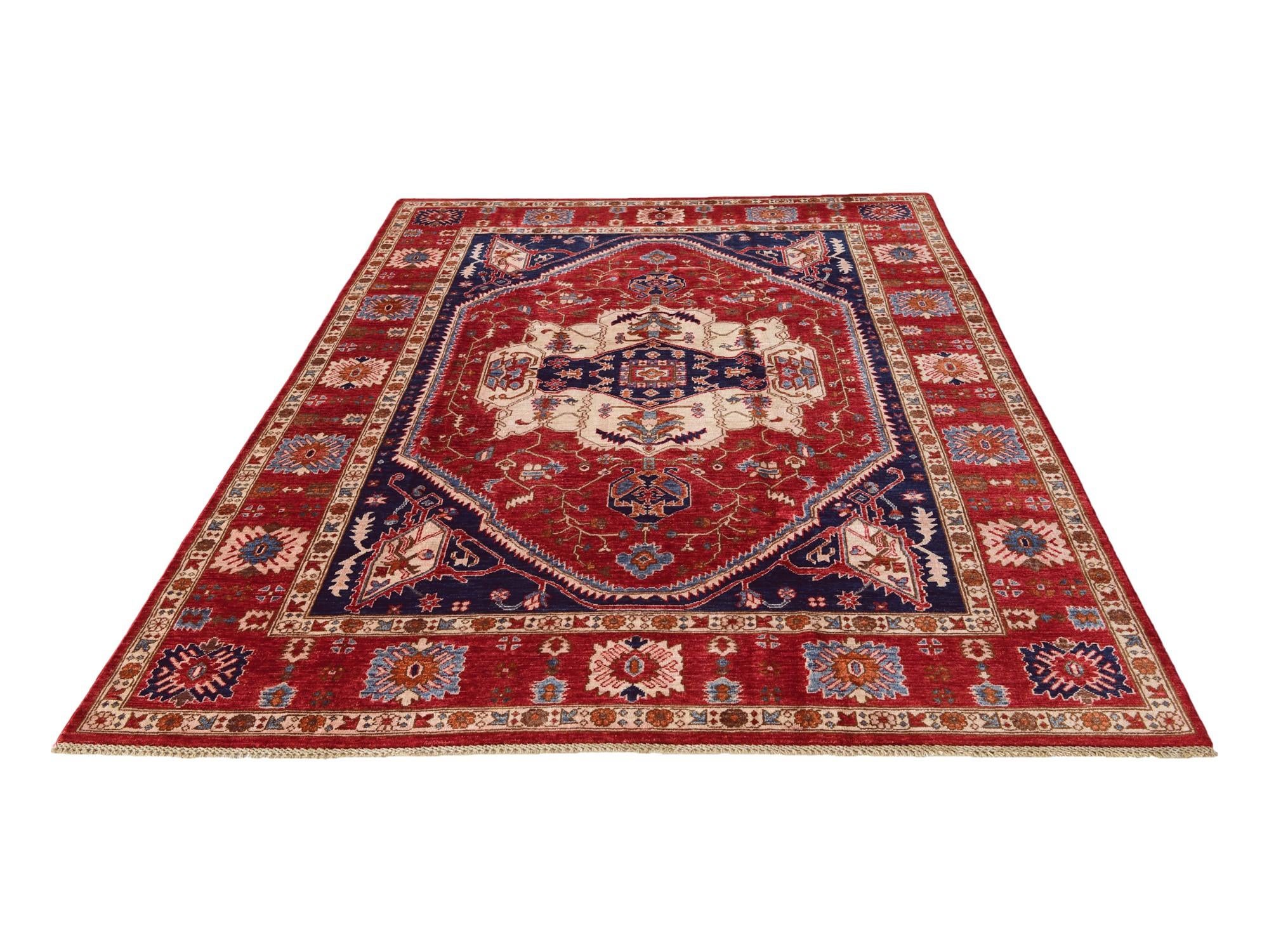 6' 10 x 9' 9 Hand Knotted Heriz Rug