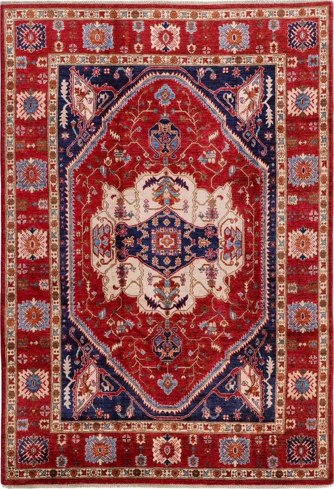 6' 10 x 9' 9 Hand Knotted Heriz Rug