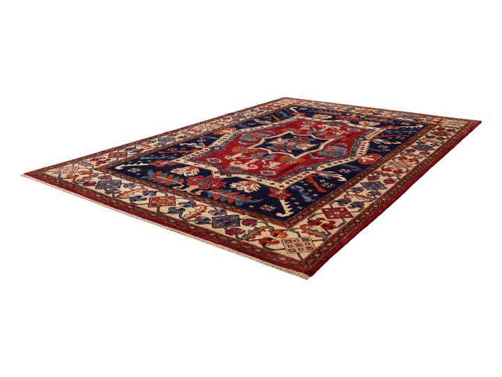 6' 9 x 10' 1 Hand Knotted Heriz Rug