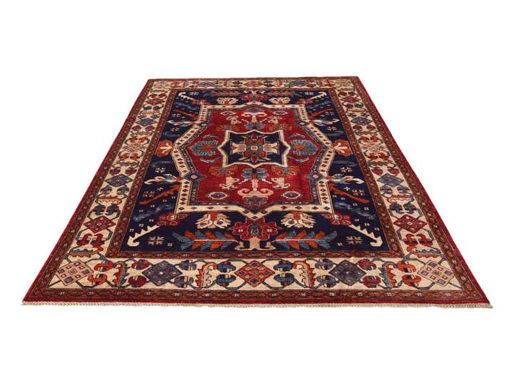 6' 9 x 10' 1 Hand Knotted Heriz Rug