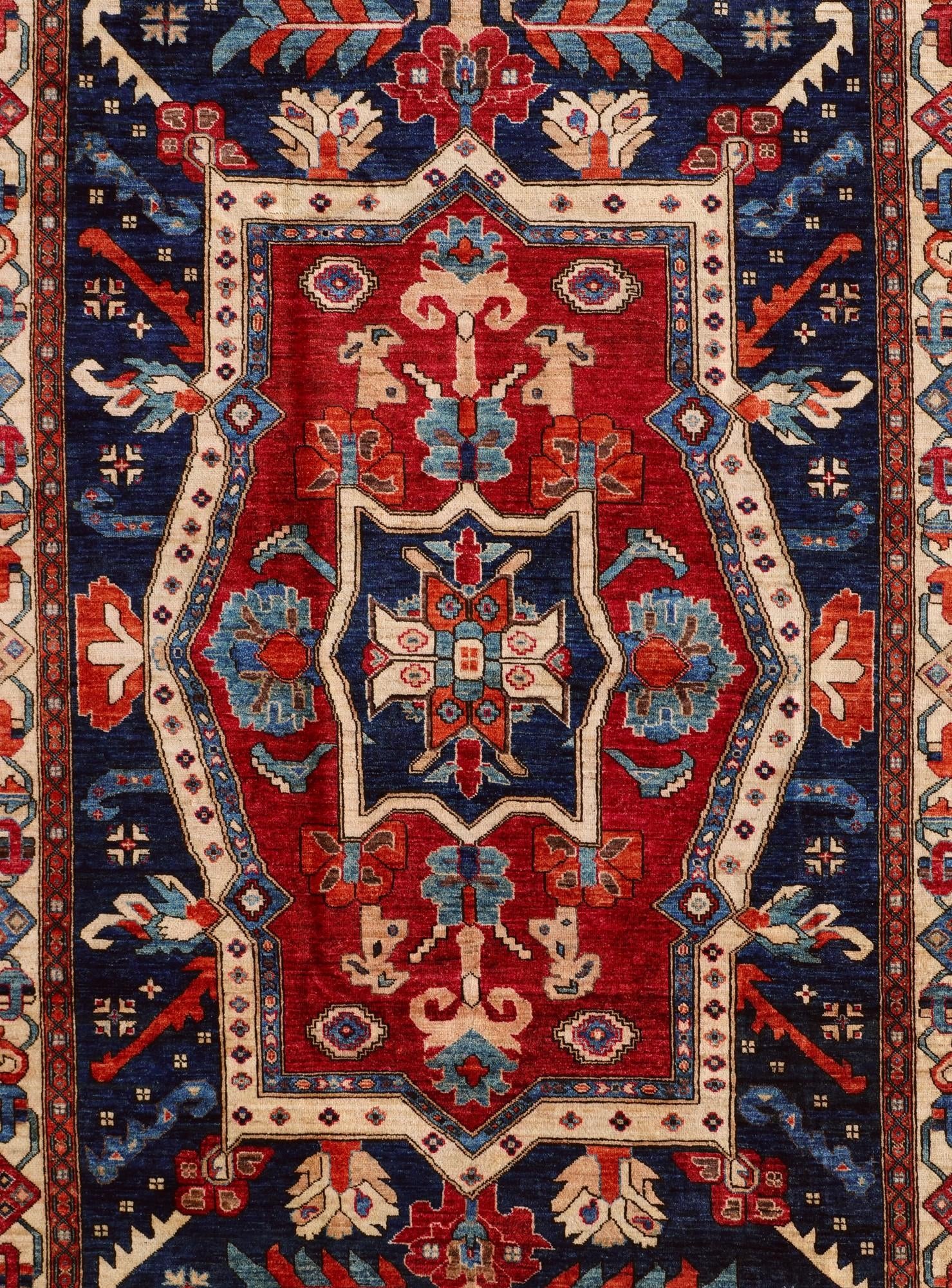 6' 9 x 10' 1 Hand Knotted Heriz Rug