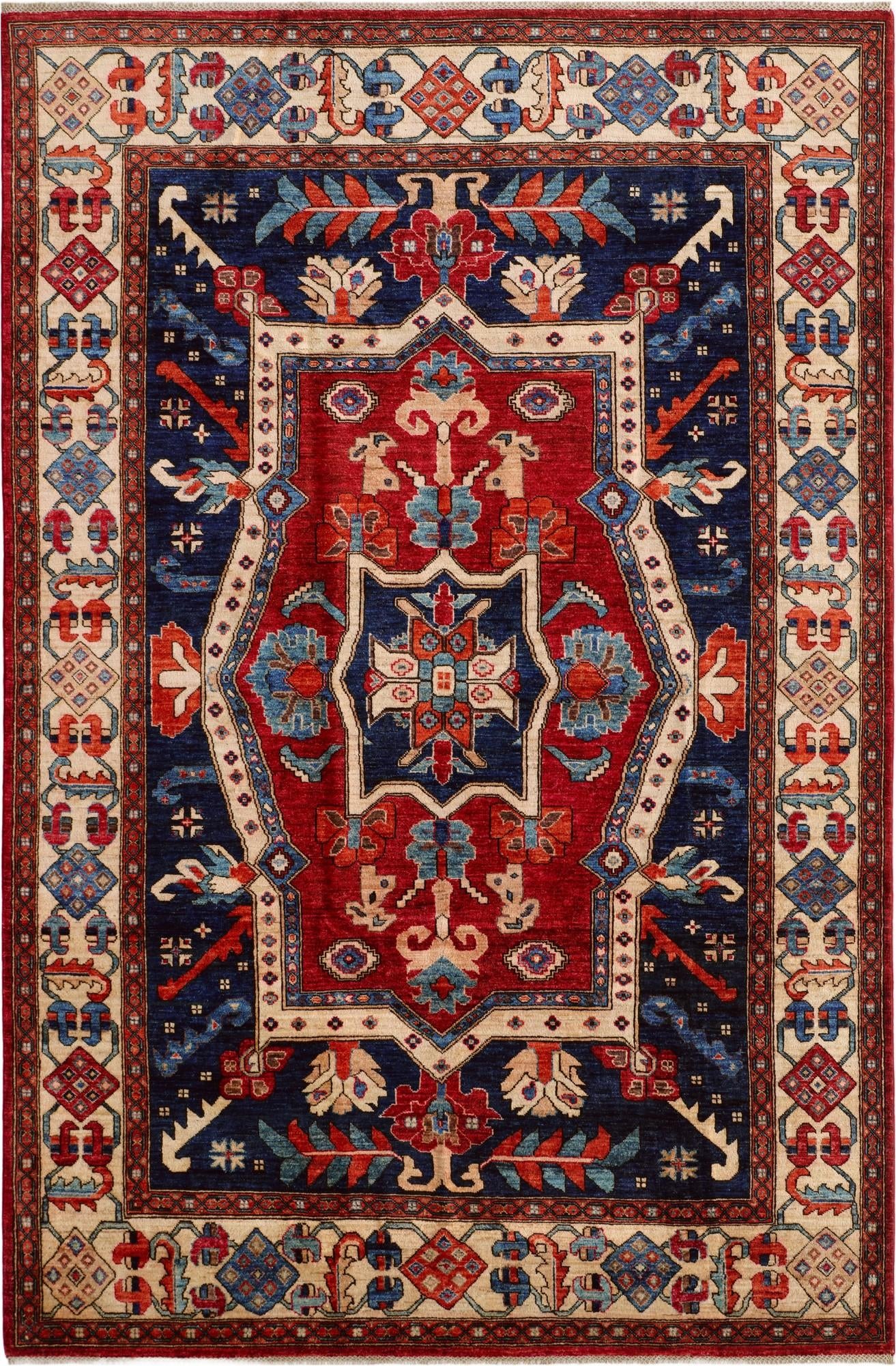 6' 9 x 10' 1 Hand Knotted Heriz Rug