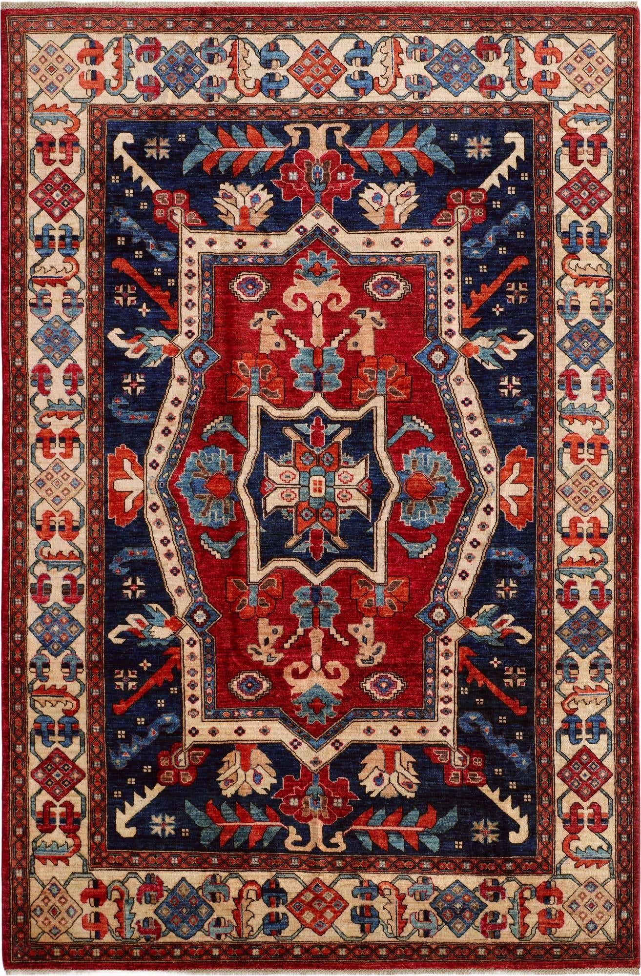 6' 9 x 10' 1 Hand Knotted Heriz Rug