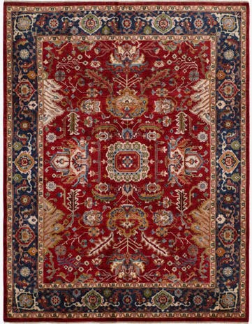 9' 1 x 11' 8 Hand Knotted Heriz Rug
