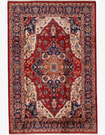 6' 9 x 9' 11 Hand Knotted Heriz Rug