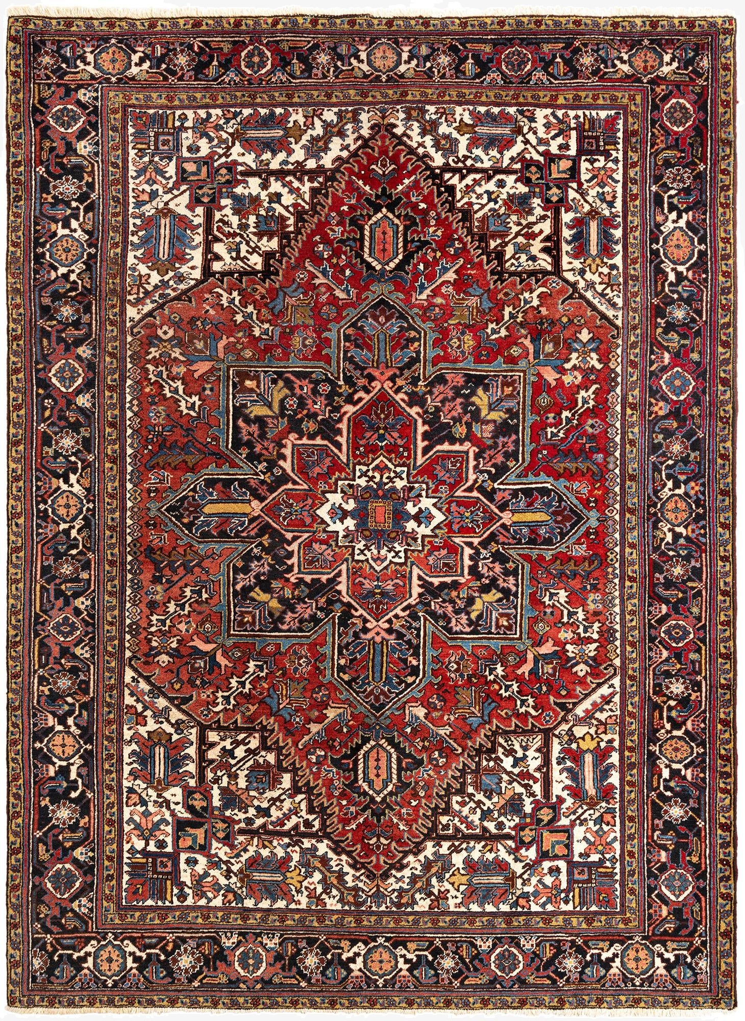 8' x 11' 3 Heriz Wool Rug