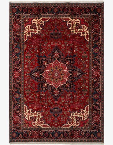 8' 1 x 12' Hand Knotted Heriz Wool Rug