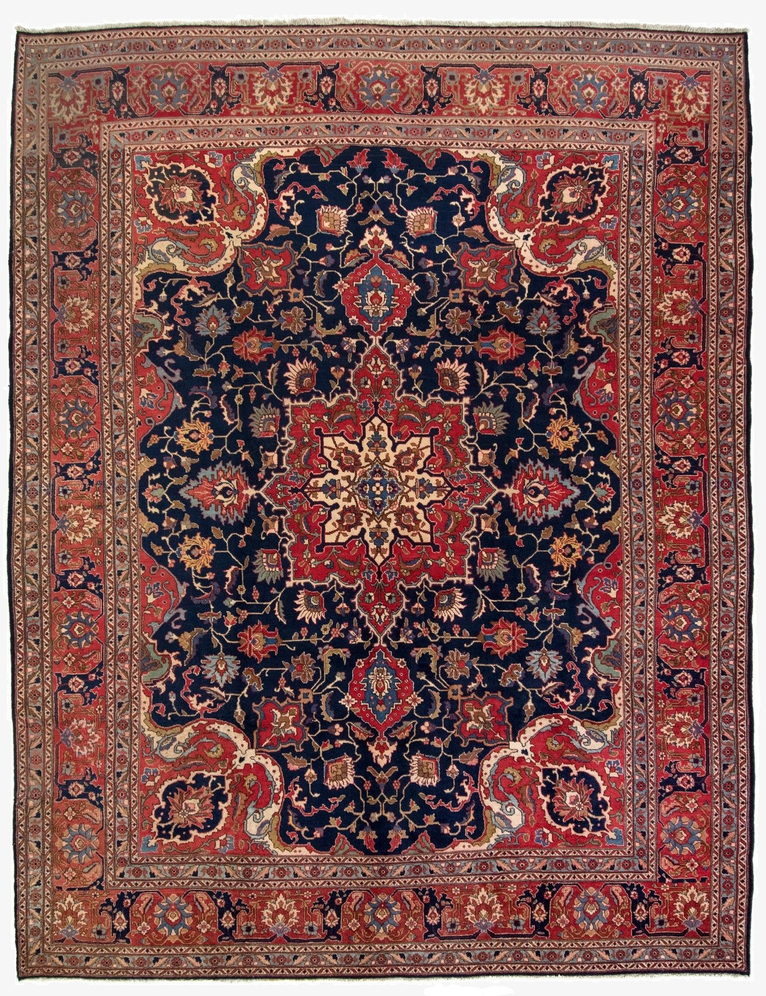 9' 11 x 12' 7  Hand Knotted Heriz Persian Wool Rug