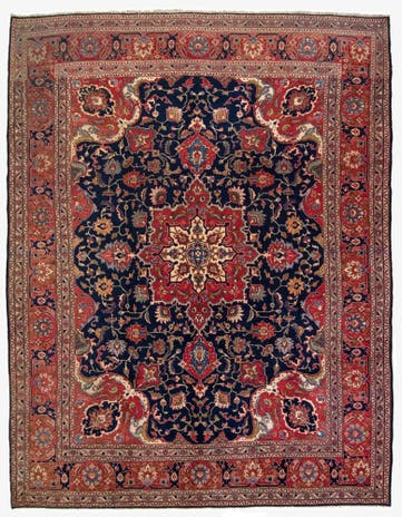 9' 11 x 12' 7 Hand Knotted Heriz Persian Wool Rug