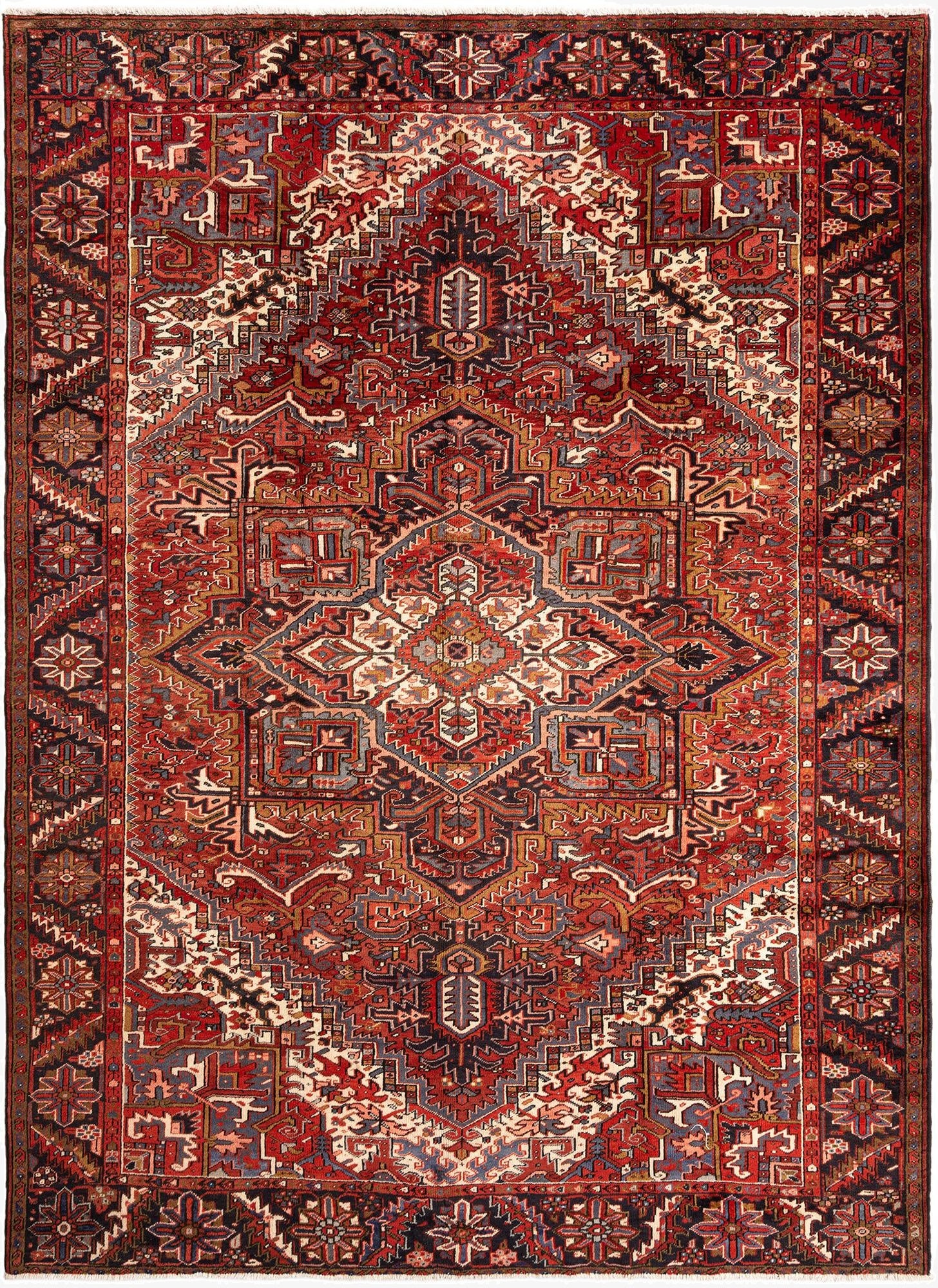 9' 2 x 12' 5 Heriz Wool Rug