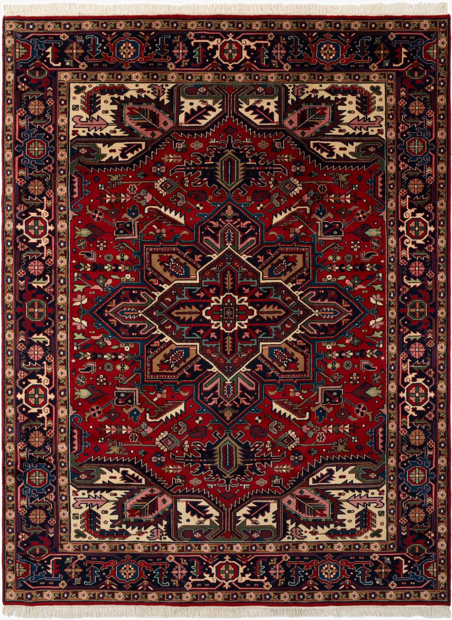 8' x 10' 5 Heriz Wool Rug