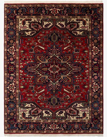 8' x 10' 5 Heriz Wool Rug