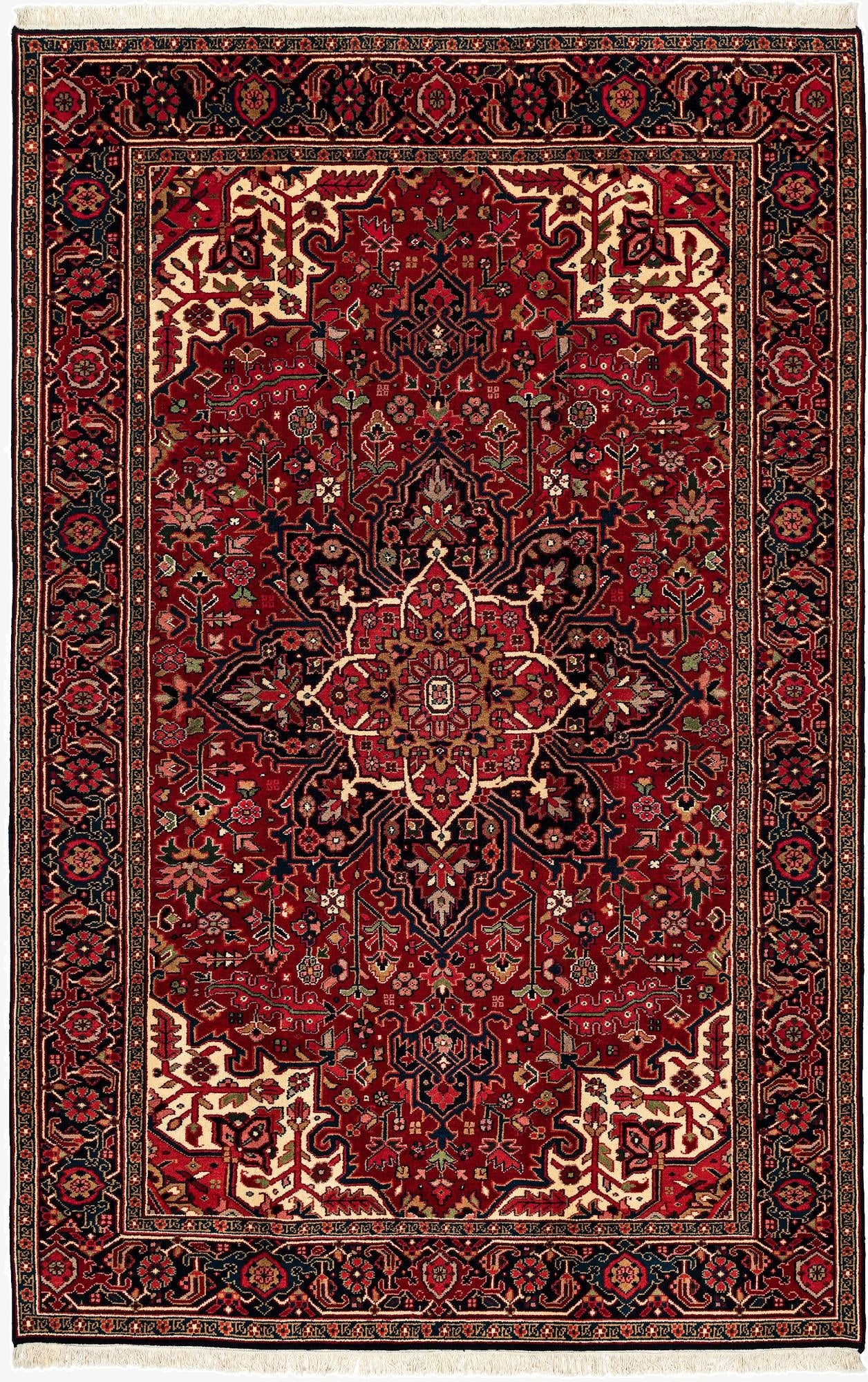 7' 2 x 11' 2  Hand Knotted Heriz Wool Rug