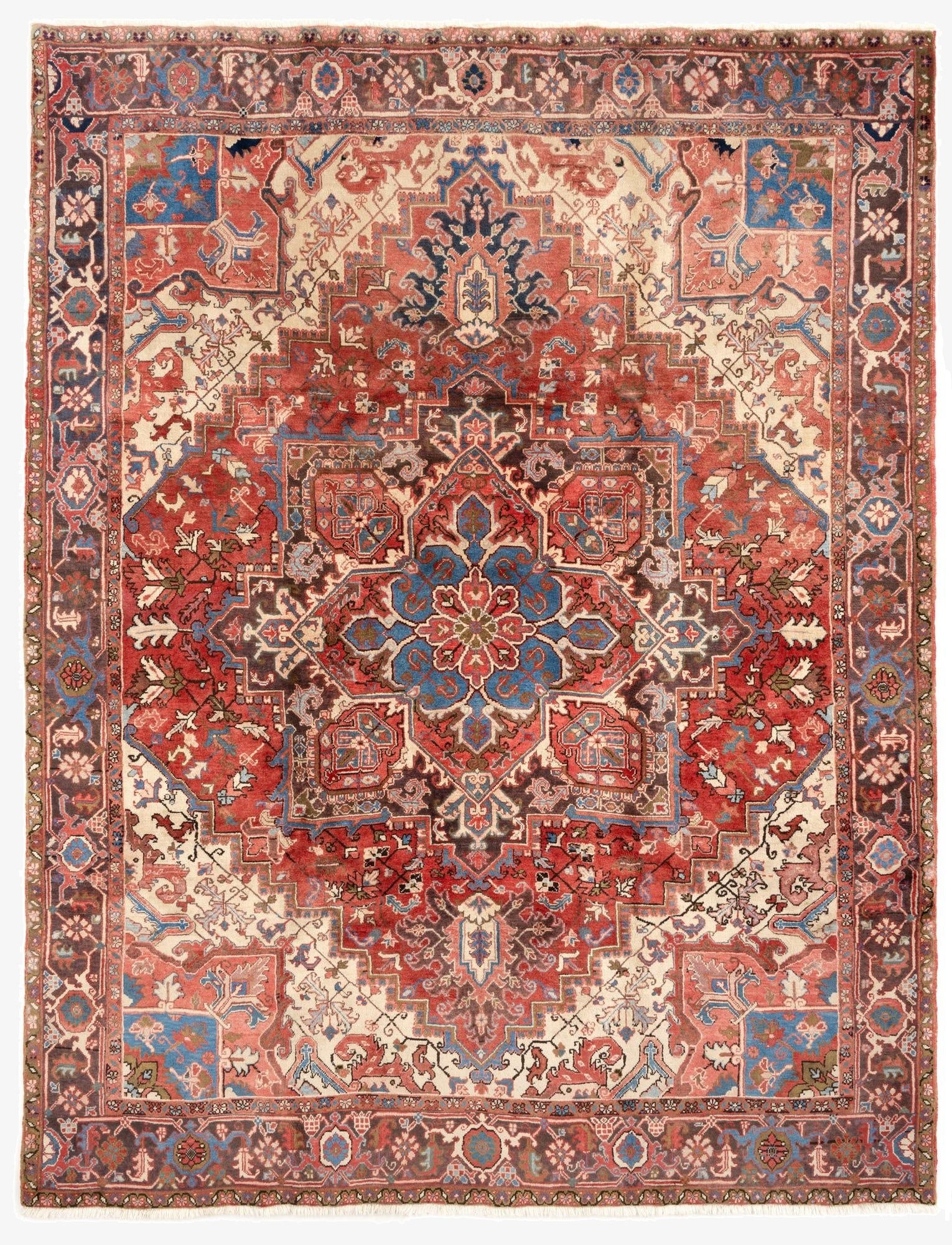 8' 2 x 11'  Hand Knotted Heriz Persian Wool Rug