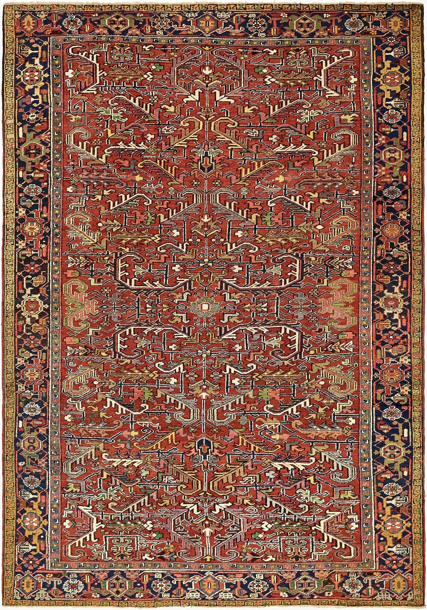 8' 2 x 11' 6  Hand Knotted Heriz Persian Wool Rug