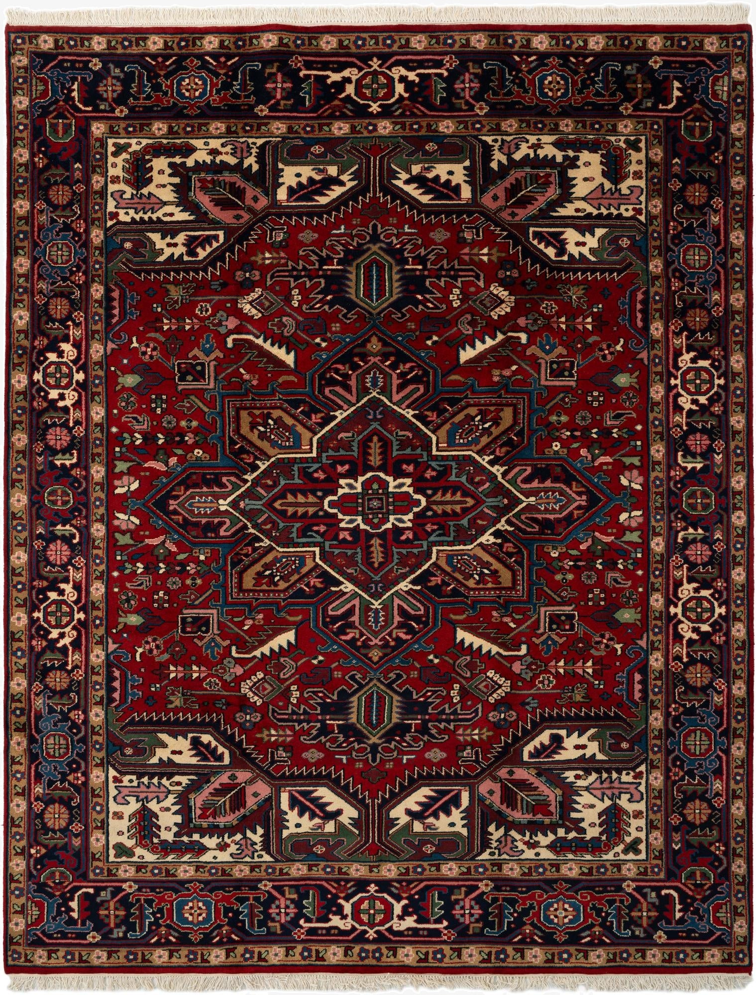 8' 1 x 10' 3  Hand Knotted Heriz Wool Rug