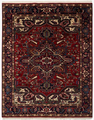 8' 1 x 10' 3 Hand Knotted Heriz Wool Rug