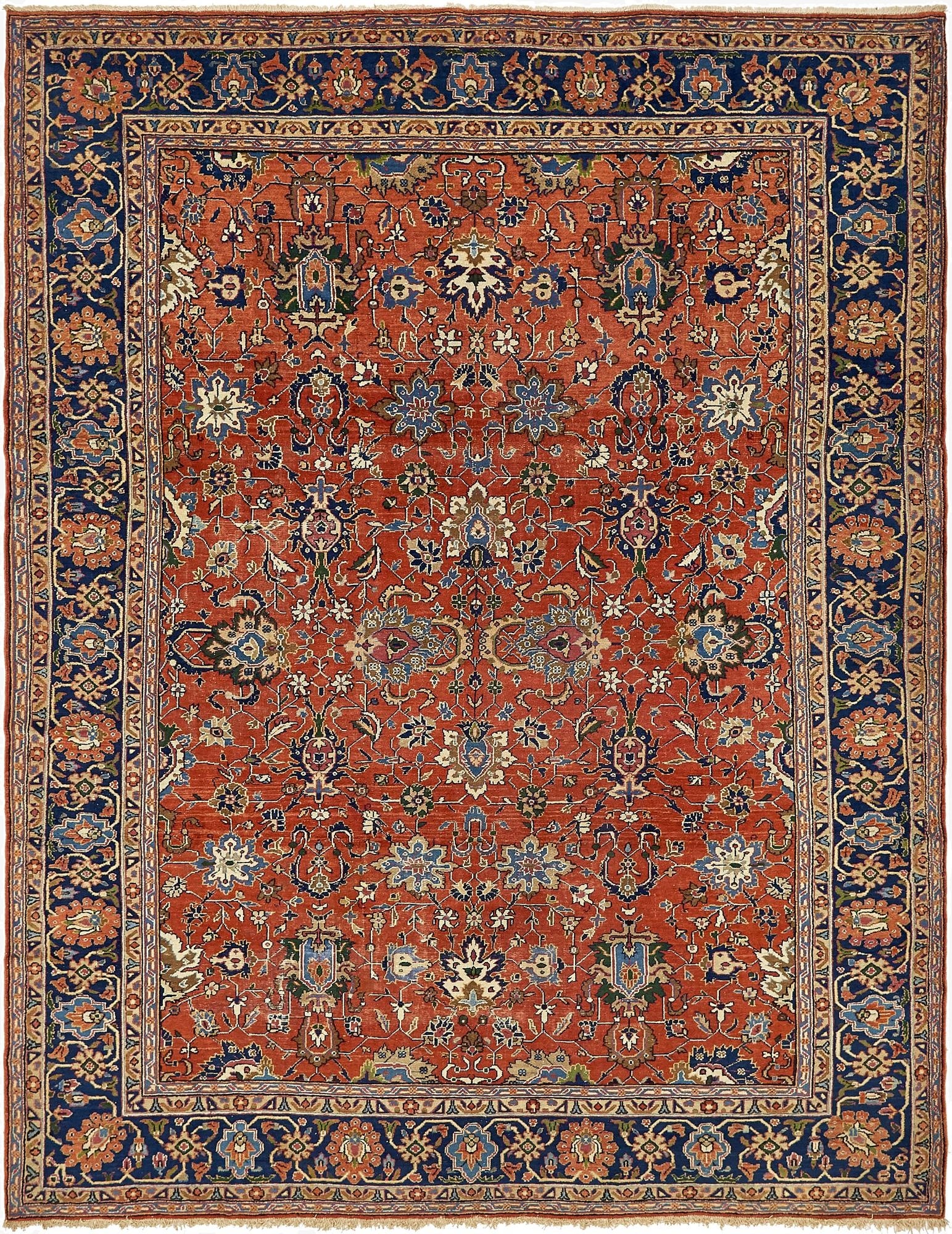 8' 7 x 11' 3  Hand Knotted Heriz Persian Wool Rug