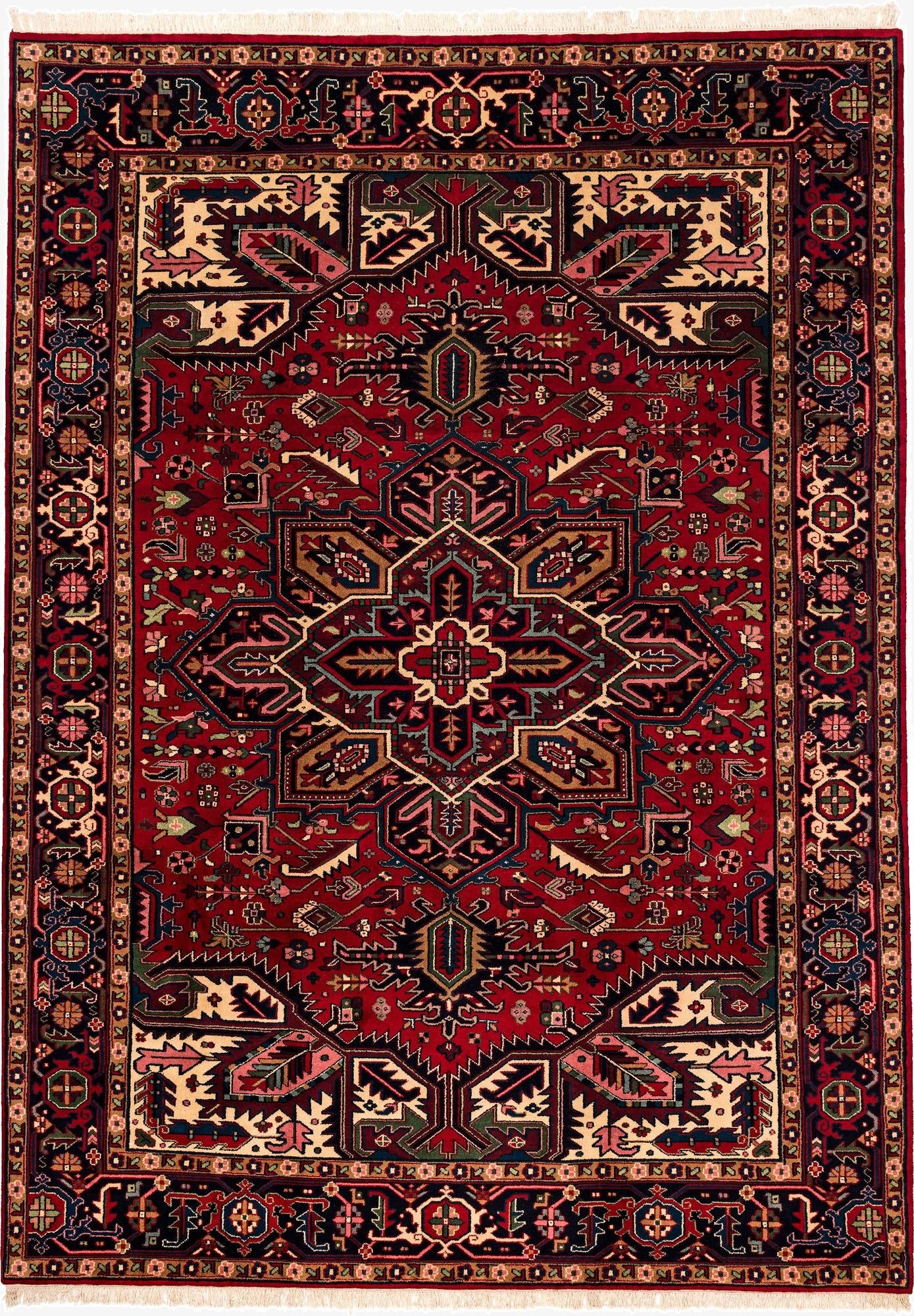 8' 2 x 11' 4  Hand Knotted Heriz Wool Rug