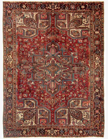 8' 3 x 10' 10 Hand Knotted Heriz Persian Wool Rug
