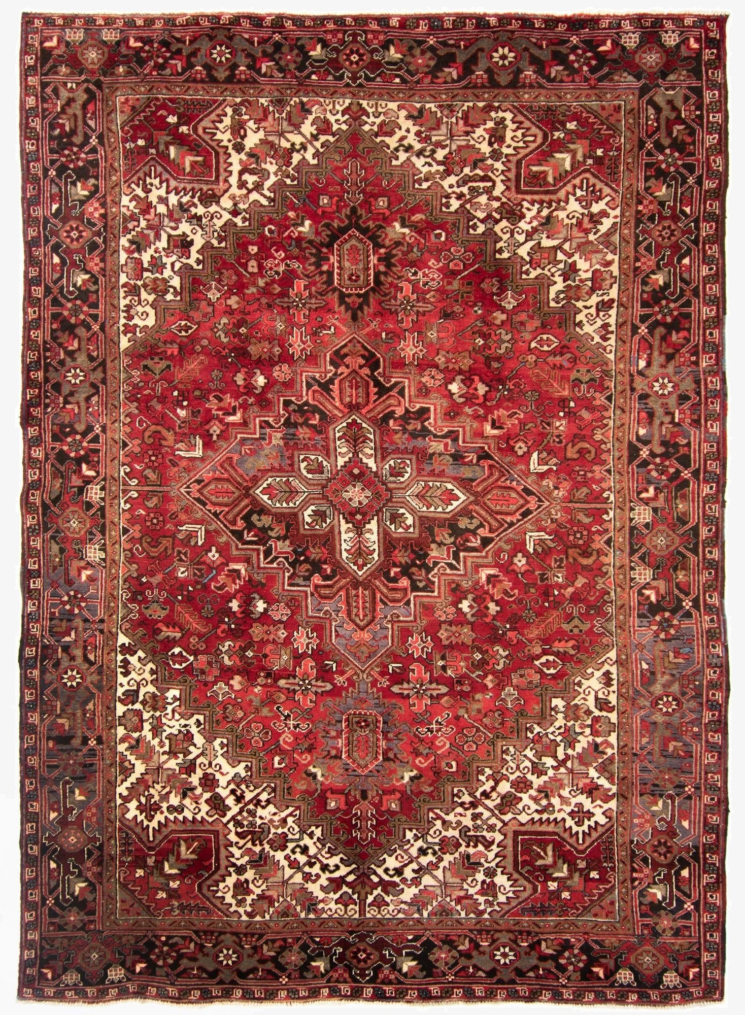 7' 10 x 11'  Hand Knotted Heriz Persian Wool Rug