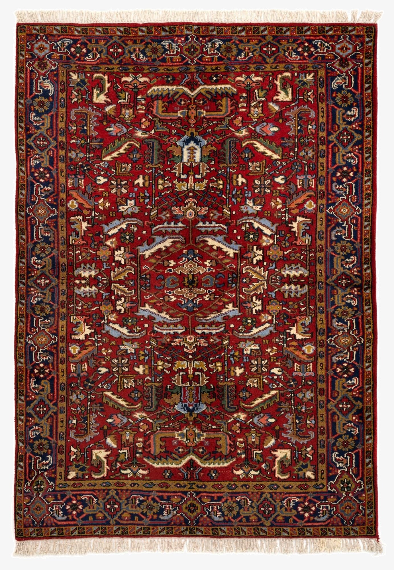 5' 6 x 7' 9  Hand Knotted Heriz Persian Wool Rug