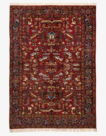 5' 6 x 7' 9 Hand Knotted Heriz Persian Wool Rug