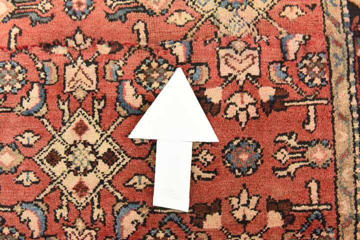3' 8 x 7' 3 Hand Knotted Hossainabad Persian Wool Rug