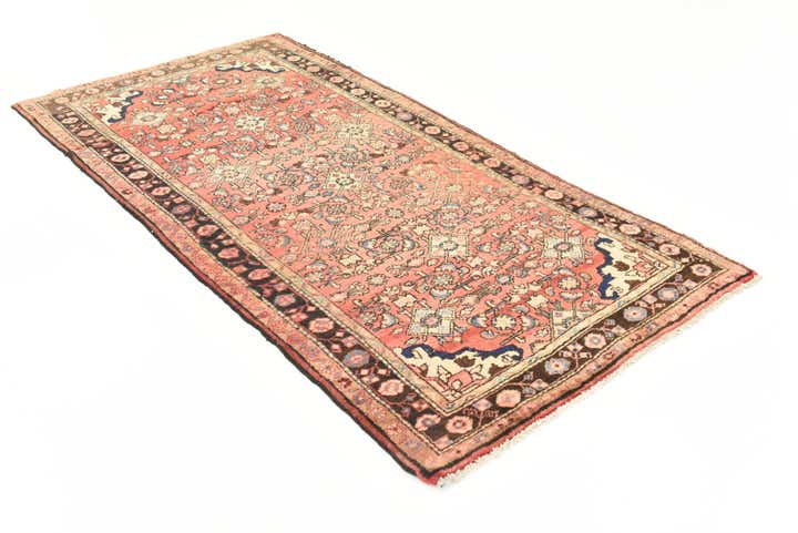 3' 8 x 7' 3 Hand Knotted Hossainabad Persian Wool Rug