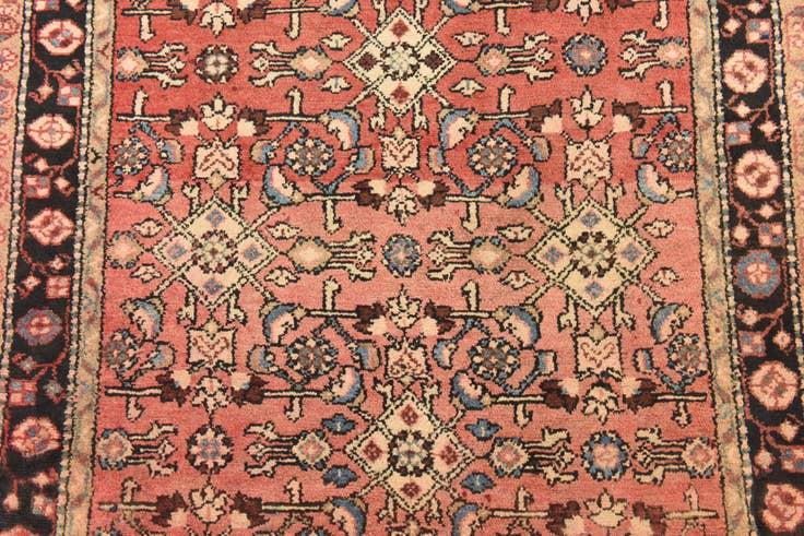 Detail image of 3' 8 x 7' 3 Hand Knotted Hossainabad Persian Wool Rug