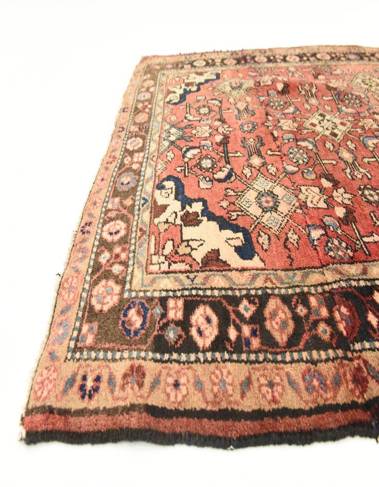 Detail image of 3' 8 x 7' 3  Hand Knotted Hossainabad Persian Wool Rug