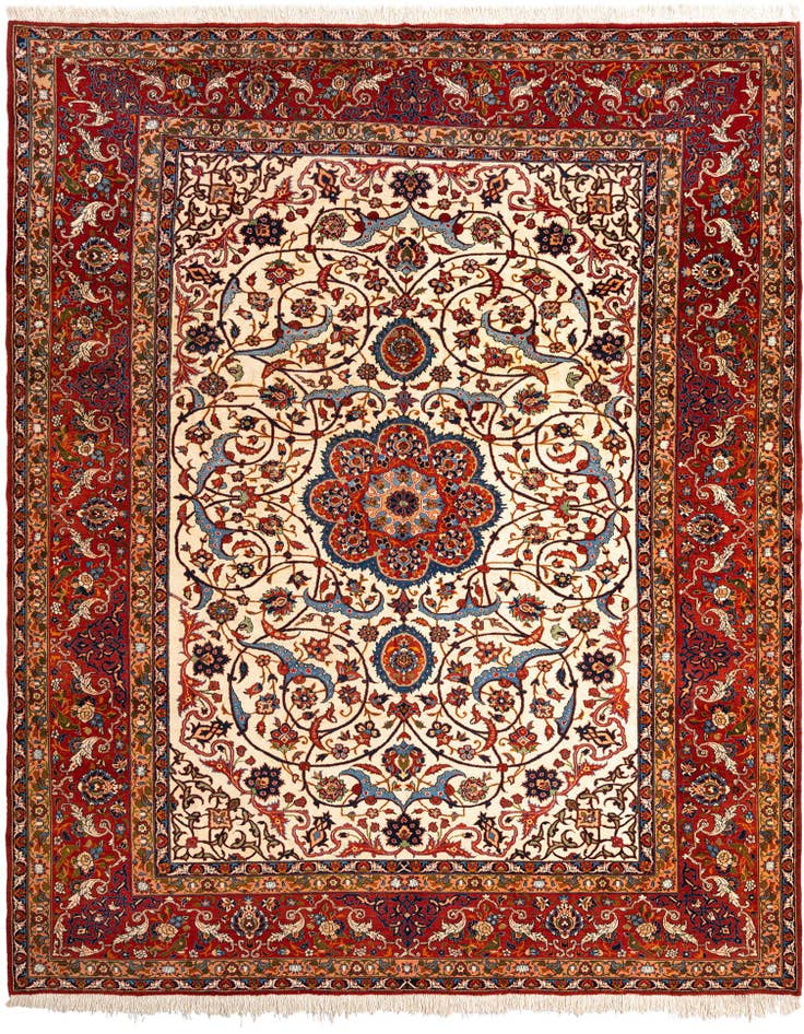 Detail image of 10' 2 x 12' 10 Hossainabad Wool Rug