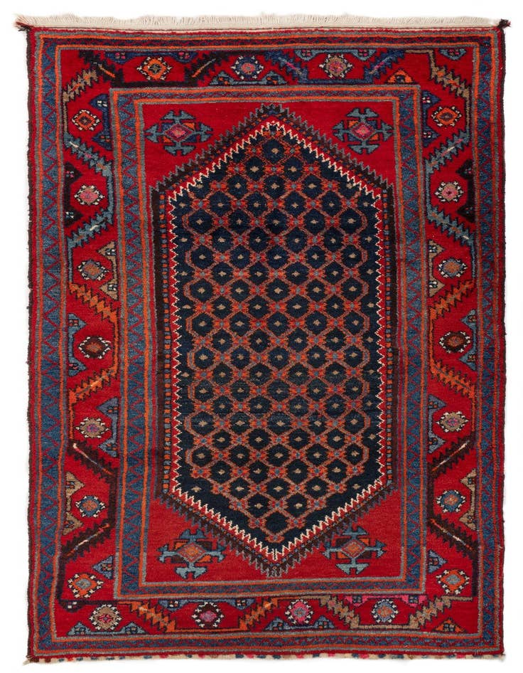 Detail image of 3' 11 x 7' Hand Knotted Hossainabad Persian Wool Rug