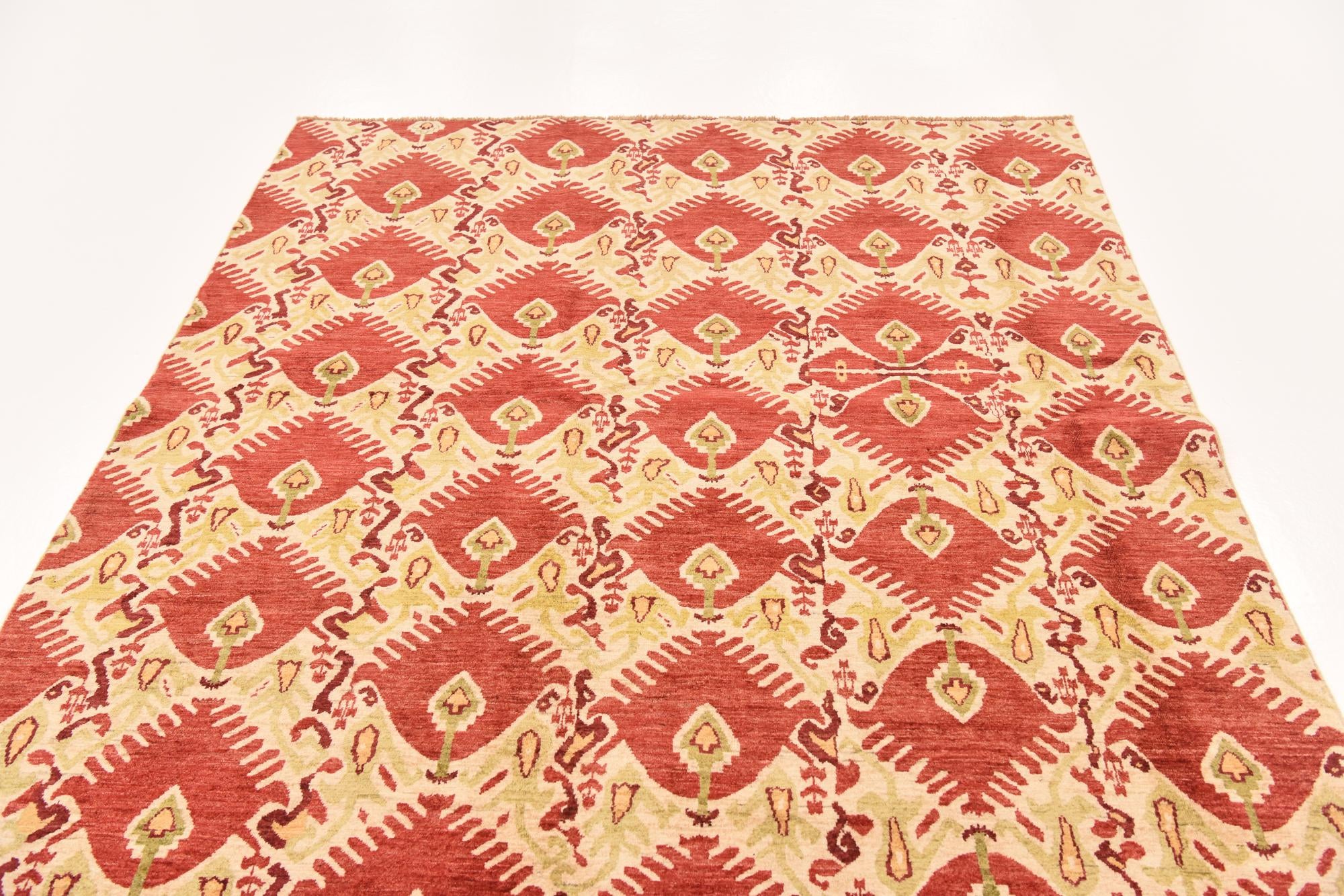 6' x 9' Hand Knotted Ikat Rug