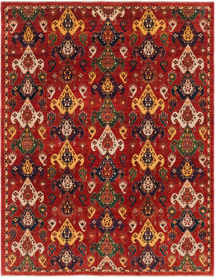 Detail image of 7' x 9' 2 Hand Knotted Ikat Rug