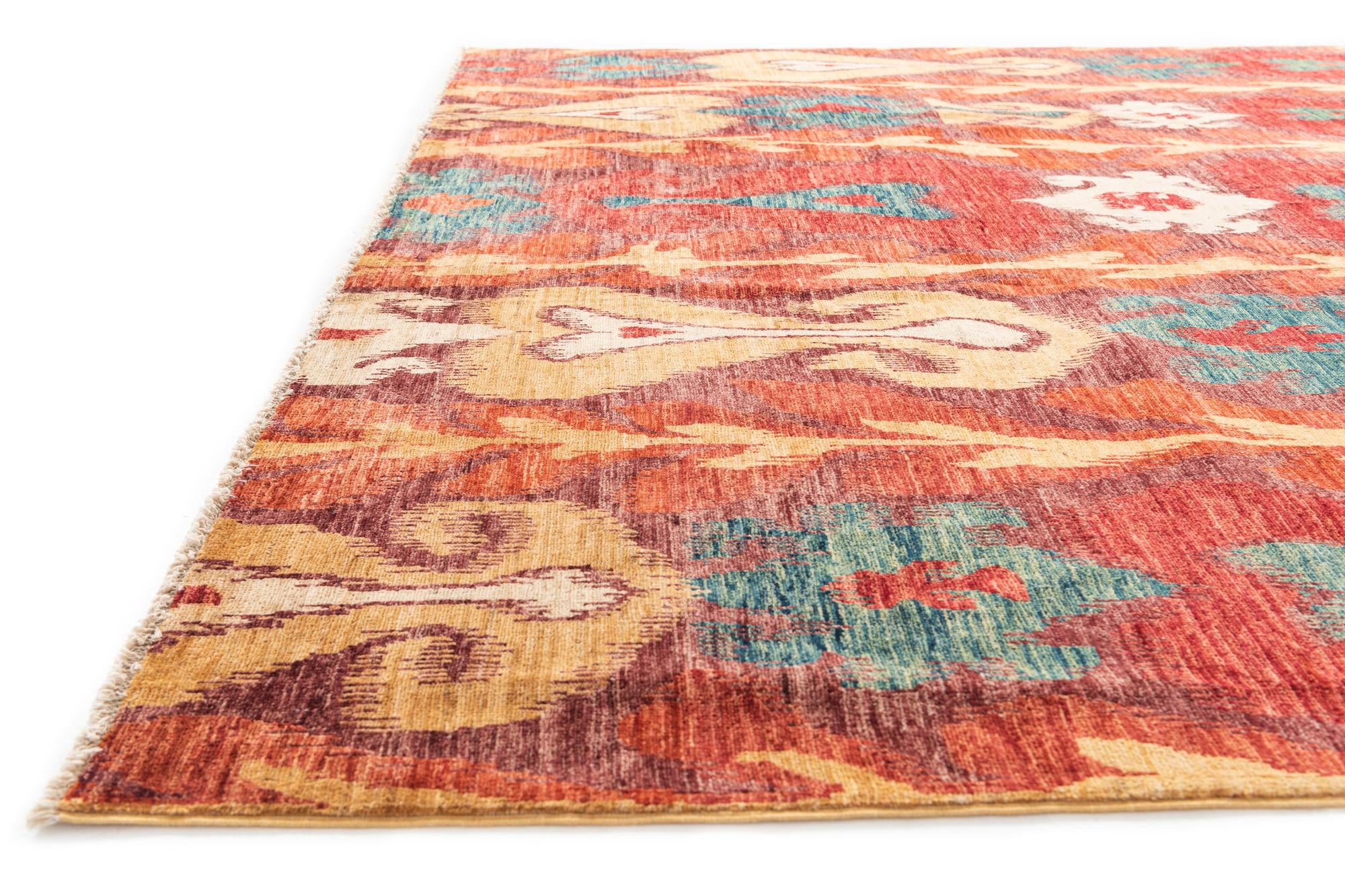 8' 4 x 9' 10 Hand Knotted Ikat Oriental Rug