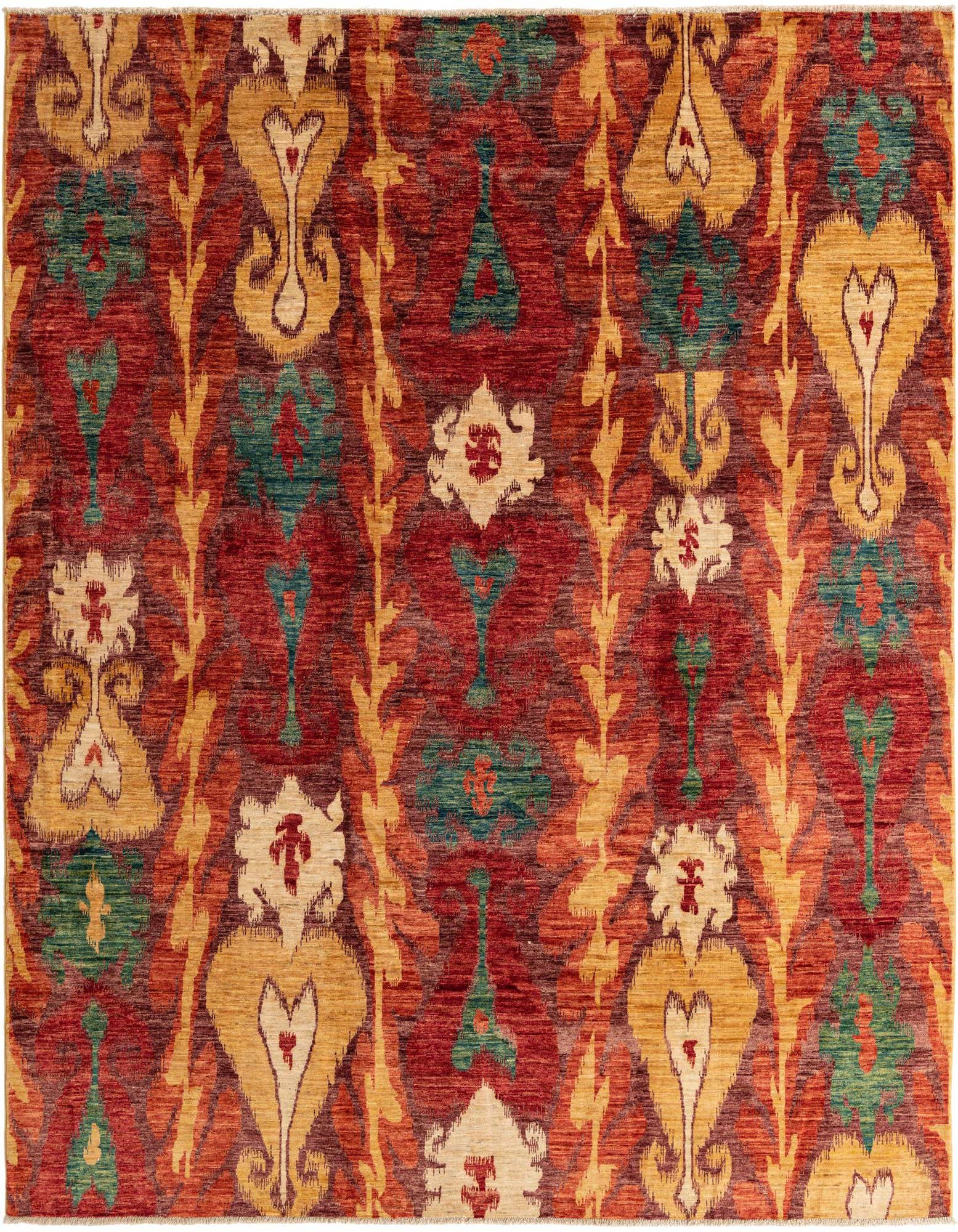8' 4 x 9' 10 Hand Knotted Ikat Oriental Rug