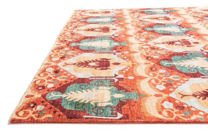 6' 10 x 9' 8 Hand Knotted Ikat Oriental Rug