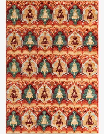 6' 10 x 9' 8 Hand Knotted Ikat Oriental Rug