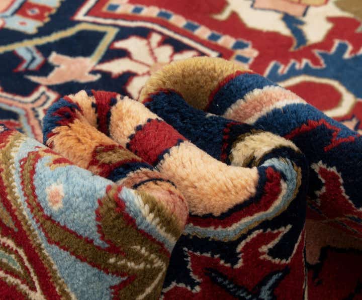 7' 11 x 11' 6 Hand Knotted Indo Heriz Wool Rug