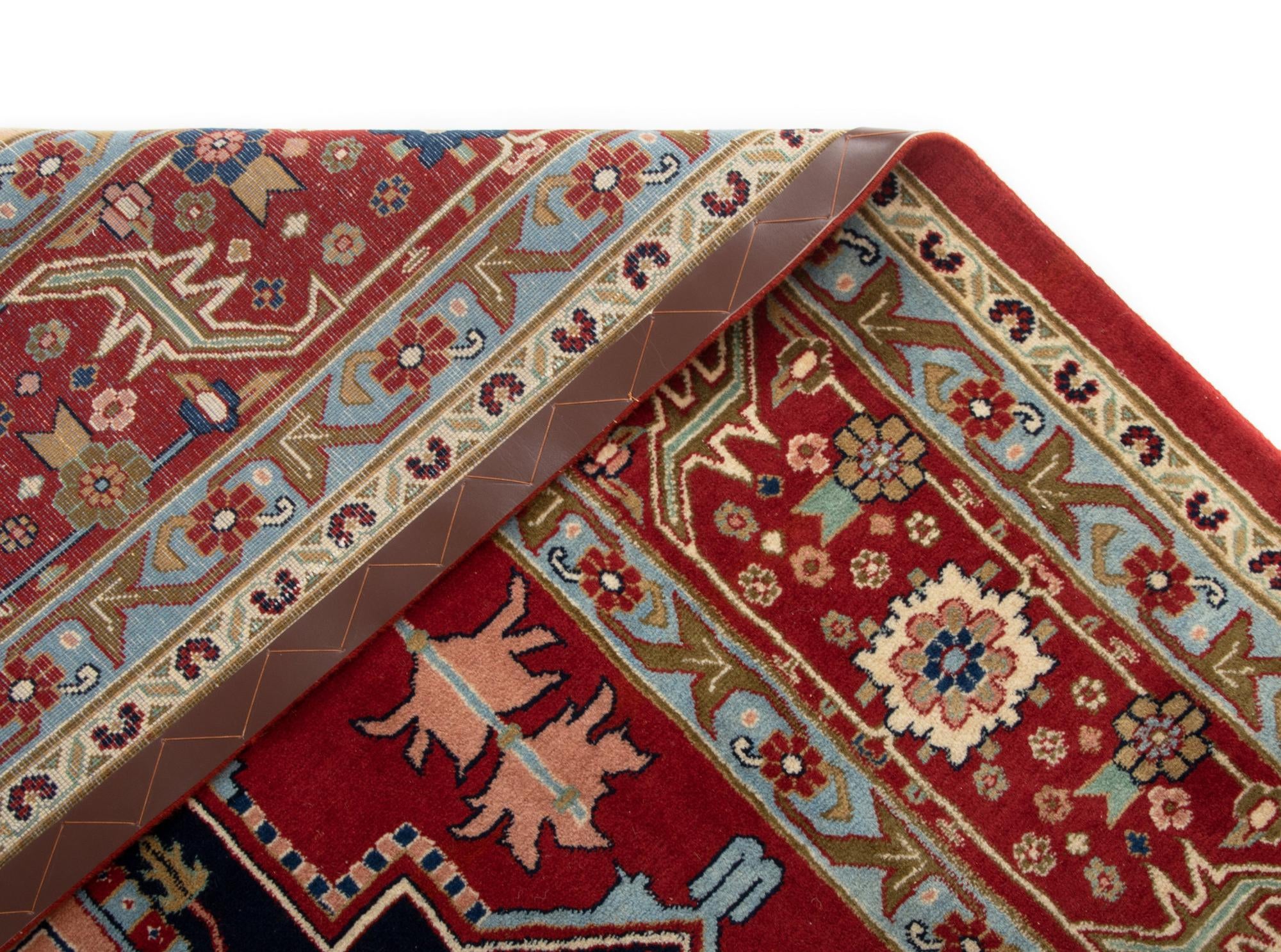 7' 11 x 11' 6 Hand Knotted Indo Heriz Wool Rug