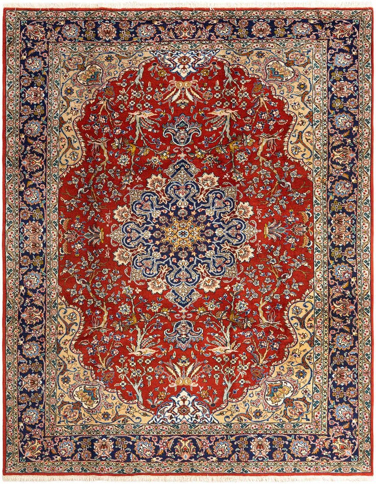 Detail image of 7' 5 x 11' Indo Tabriz Wool Rug