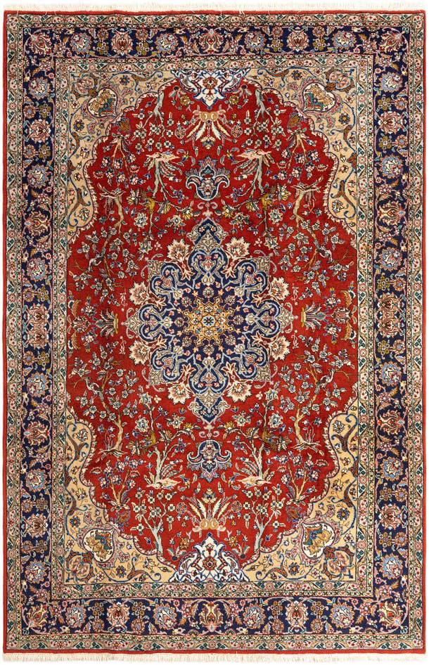 Detail image of 7' 5 x 11' Indo Tabriz Wool Rug