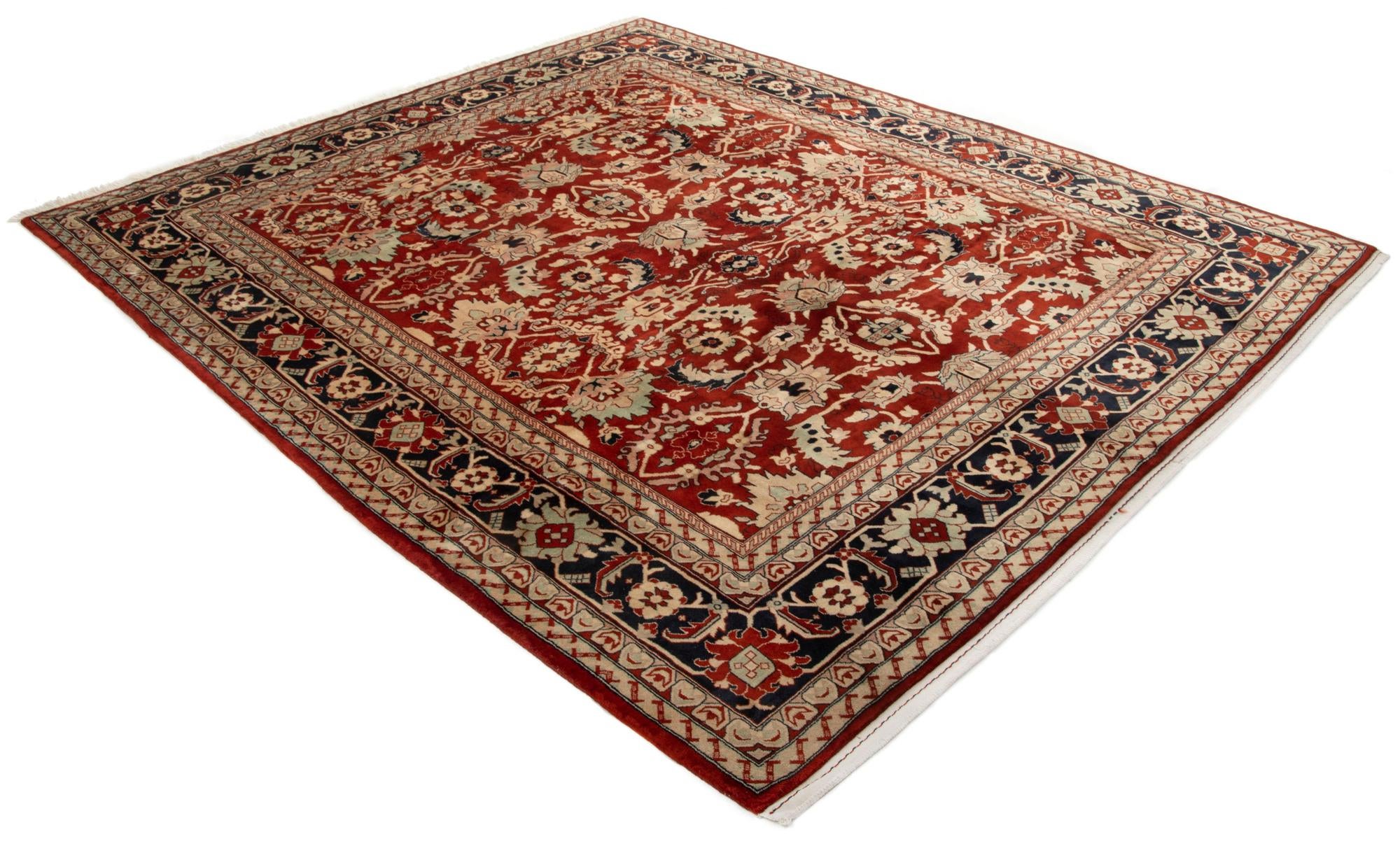 8' 4 x 9' 11 Hand Knotted Indo Tabriz Wool Rug