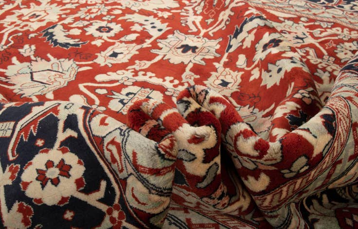 Detail image of 8' 4 x 9' 11 Hand Knotted Indo Tabriz Wool Rug