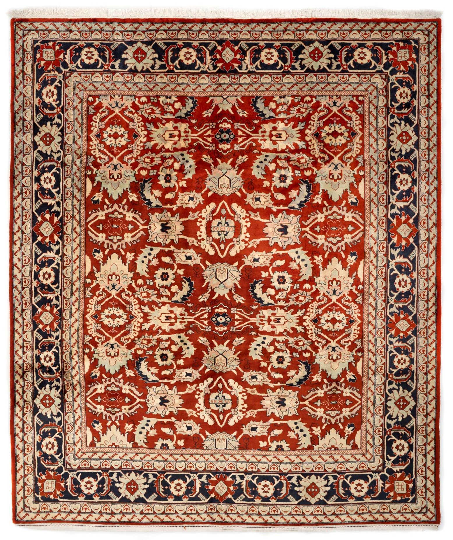 8' 4 x 9' 11 Hand Knotted Indo Tabriz Wool Rug