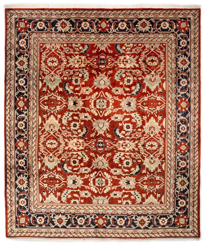 8' 4 x 9' 11 Hand Knotted Indo Tabriz Wool Rug