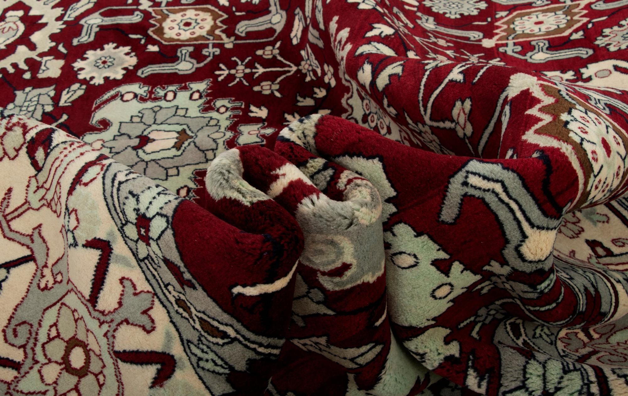 8' 2 x 10' 2 Hand Knotted Indo Tabriz Wool Rug