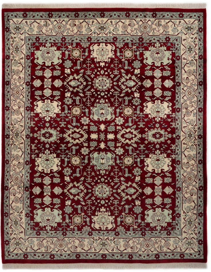 Detail image of 8' 2 x 10' 2 Hand Knotted Indo Tabriz Wool Rug
